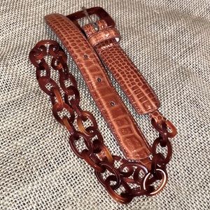 Leather Sectioned Skinny Belt